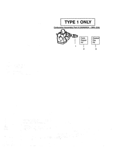 Carburetor Diagram and Parts List for Type 1 Weed Eater Leaf Blower / Vacuum